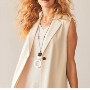 J.Jill DK Oatmeal wearever collection easy care Sleeveless Vest large NWT